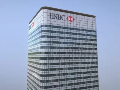 London 8 Canada Square HSBC Low-poly 3D model