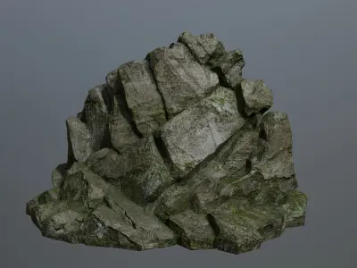 Mountain 1 rock Low-poly 3D model