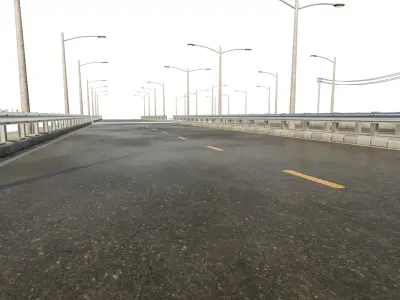 Modular ROAD PACK game-ready Low-poly 3D model