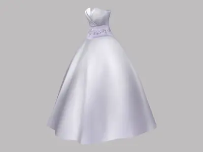Ball Gown Low-poly 3D model