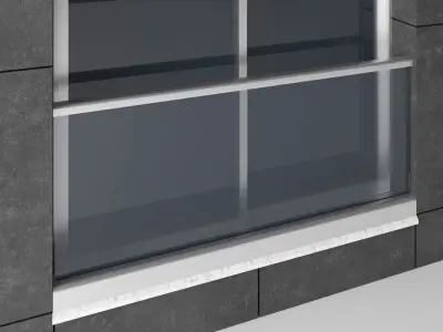 Glass Railing with Sliding Window Set APR-001 3D model