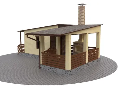 Outdoor gazebo 3D model