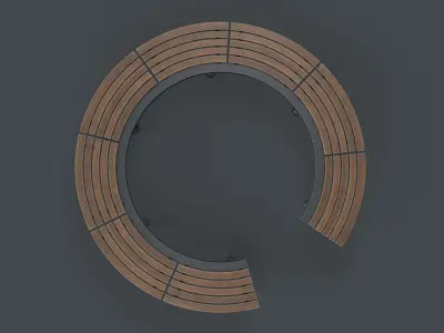 Modern Outdoor Bench 105 PBR Game Ready Low-poly 3D model