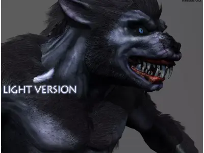 Animated Werewolf Light Version Low-poly 3D model