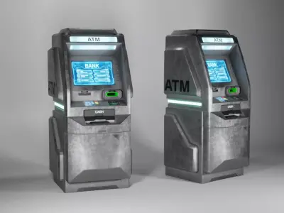 Sci-Fi Futuristic Cyberpunk ATM Low-poly 3D model