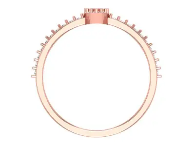 Solitaire Women Light Weight Band Ring 3D print model 22