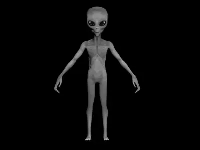 Grey Alien - Zeta Reticulian 3D - OBJ-FBX Low-poly 3D model