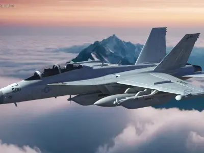  Boeing EA 18G Fighter Jet with Pilot in Flight 