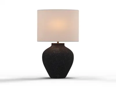 Corfu Black Table Lamp Drum Shade 3D model