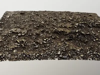 Pebble soil photoscanned 3D model