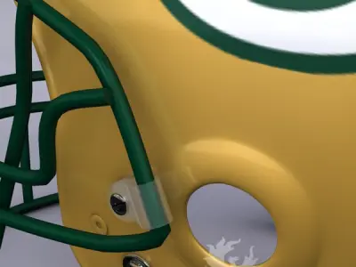 Green Bay Packers official game helmet 3D model