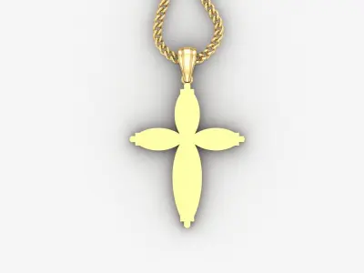 Light Gold 18K Cross Pendant 1CP069 3D print model