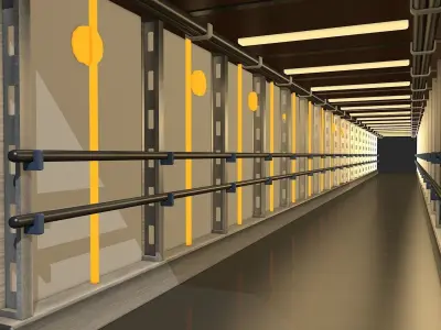 Corridor train station 3D model