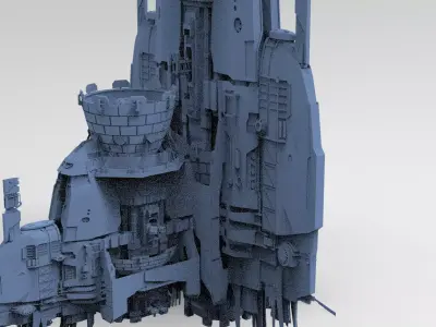 Sci-Fi Robot Tower Base 6  3D model