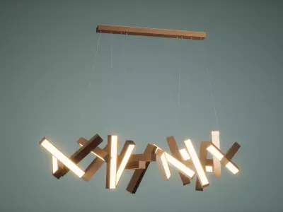 Chandelier Low Poly Game Ready pendant light - person Low-poly 3D model