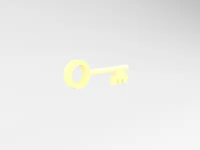 Cartoon Key v1 004 Low-poly 3D model