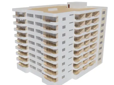 Residential Building with internal 4 3D model