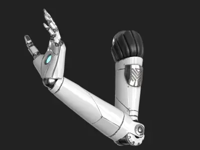 Cyborg Robot Hand Rigged Low-poly 3D model