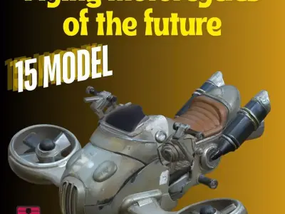 Flying Fantasy Motorcycles Pack of 15 STL Files 3D print model