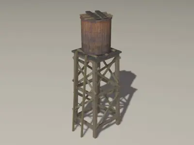 Old Water Tank Low-poly 3D model