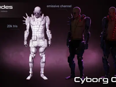 Cyborg 03 Low-poly 3D model