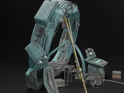 Sci-fi portal Low-poly 3D model