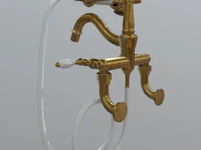 Bath Faucet Low-poly 3D model