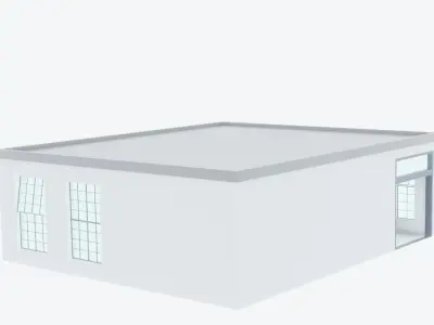 small warehouse raum H1 can be connected to the modern raum H2 Low-poly 3D model