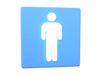 Boy Washroom Icon v1 001 Low-poly 3D model