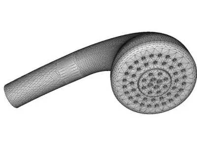 Brass Shower Head Low-poly 3D model