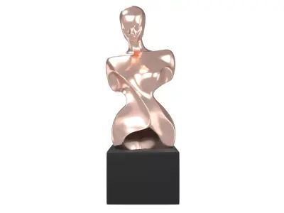 Abstract Woman Half Body Shape Sculpture v2 003 Low-poly 3D model