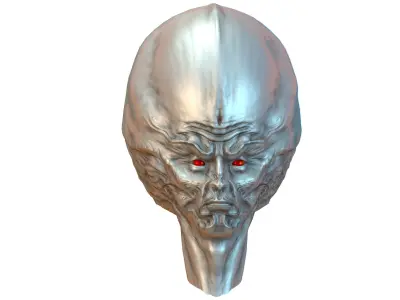 LowPoly Monster head UFO Alien Low-poly 3D model