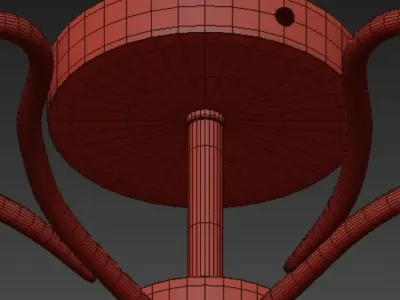 Chandelier light fixture with three balls 3D model