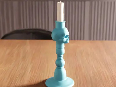 Skull Candle Holder STL File - 183 3D print model