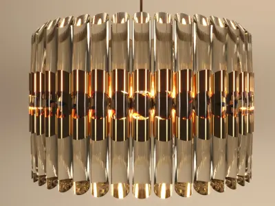 pendant light 3 colors gold  chrome copper modern style  3D model
