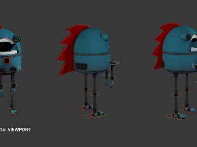 Silly Robot Low-poly 3D model