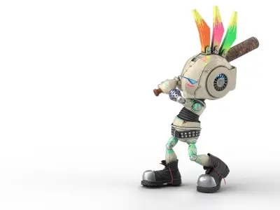 Robo Punk Low-poly 3D model