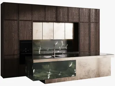 Modern Kitchen with Island  3D model