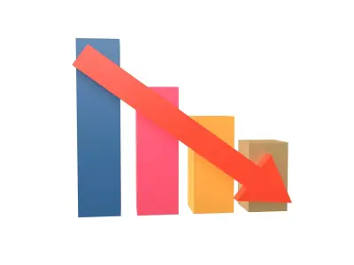 Bar Chart Decrease Icon v1 004 Low-poly 3D model