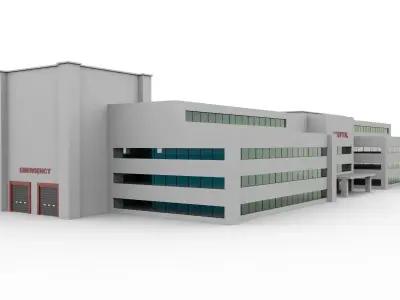 Modern hospital 3D model