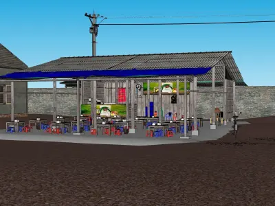 MYANMAR TEA SHOP 3D model