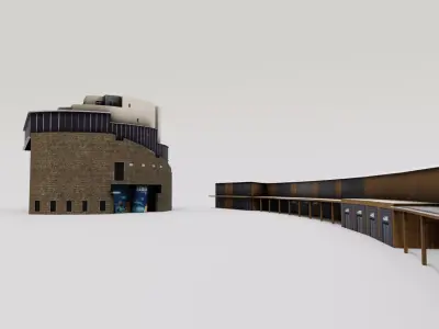 Loch Lomond Sealife Centre and Aquarium Modern building Low-poly 3D model