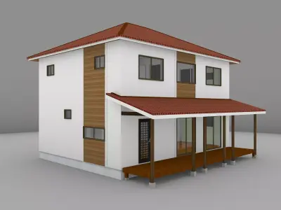 House model for background 05 Low-poly 3D model