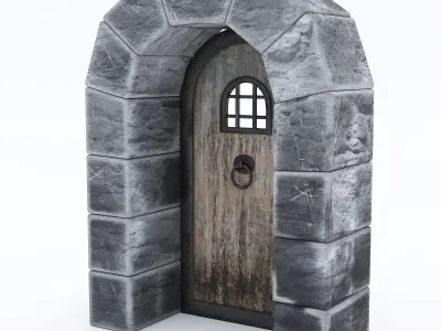 old castle gate model Low-poly 3D model