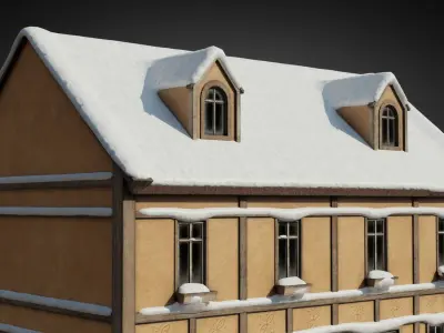 German yellow house 3D model
