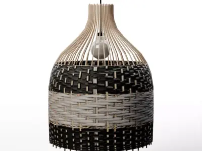 FAFIAR Rattan Pendant Light Chandelier Low-poly 3D model