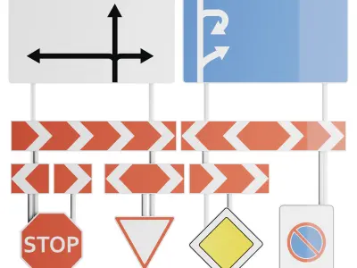 Road signs set 3D model