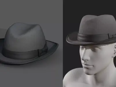 Hat human protection classic Generic cape cloth Low-poly 3D model