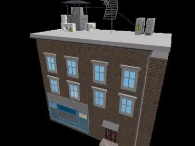 Set of buildings for roblox Low-poly 3D model