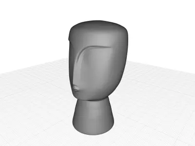 Matte White Modernist Bust 3D model